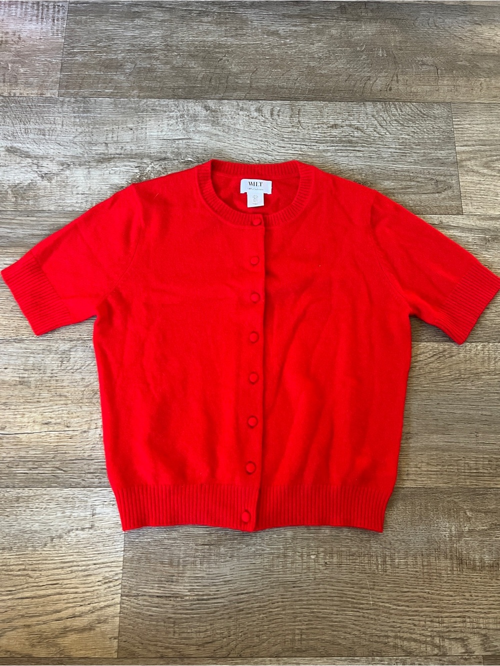 WILT 100% Cashmere Button Down Cardigan in Red